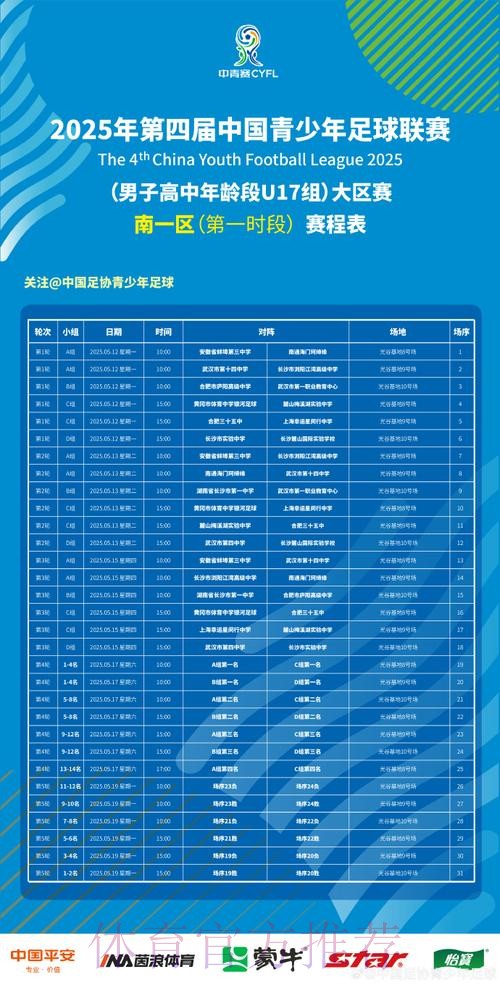 第一届中国青少年足球联赛（男子高中年龄段U17组）总决赛24强对阵出炉